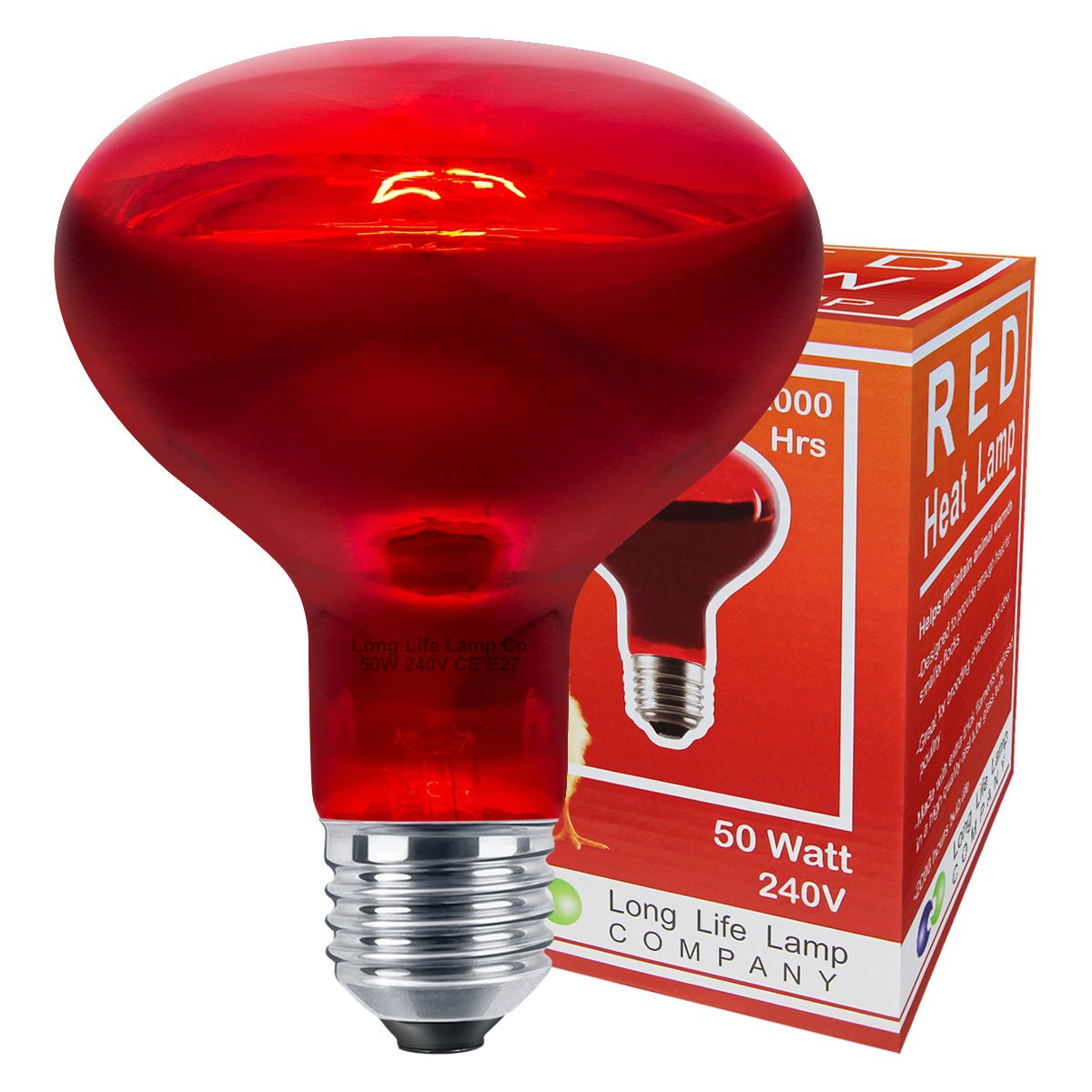 50w Reptile And Poultry Infrared Heat Lamp Bulb E27 Edison Screw - Energy Light Bulbs - Free delivery on all orders