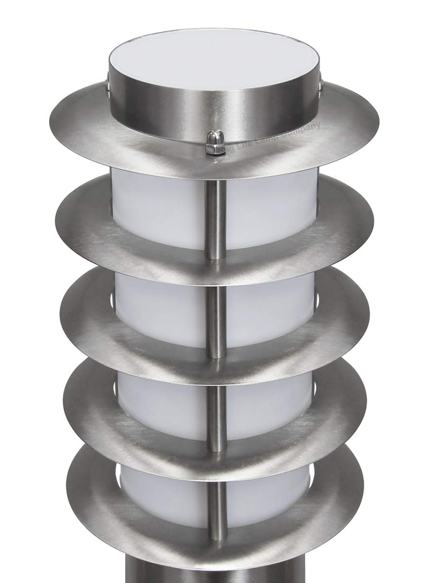 Modern Outdoor Bollard Light Stainless Steel Opaque Diffuser - Energy Light Bulbs - Free delivery on all orders