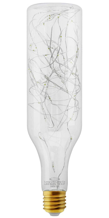 1W LED Bottle Bulb E27 Cool White Fairy Filament Decorative - Free delivery on all orders