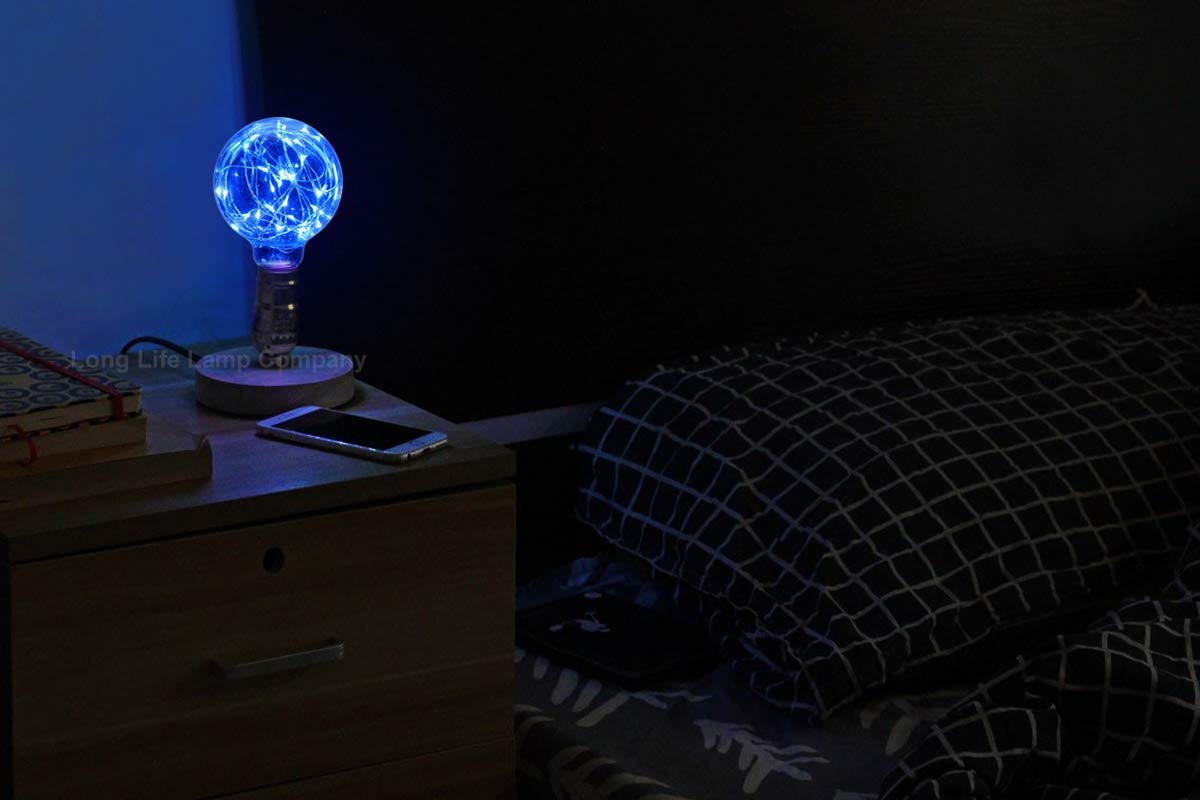 1w E27 LED Globe Decorative Light Bulb Blue G95 - Free delivery on all orders