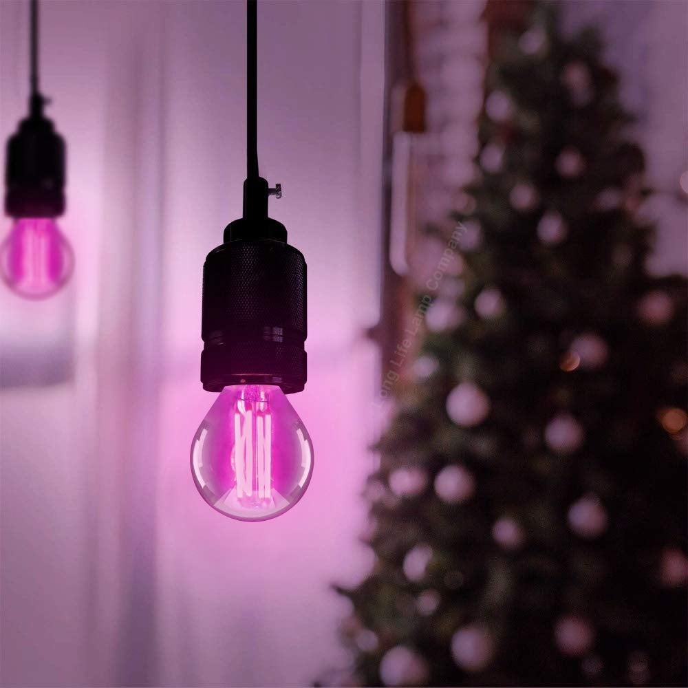 4w LED Golf Ball Purple Light Bulb E14 Clear Glass