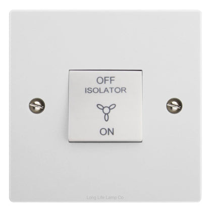 White Fan Isolator Switch 10A 3 Pole A311