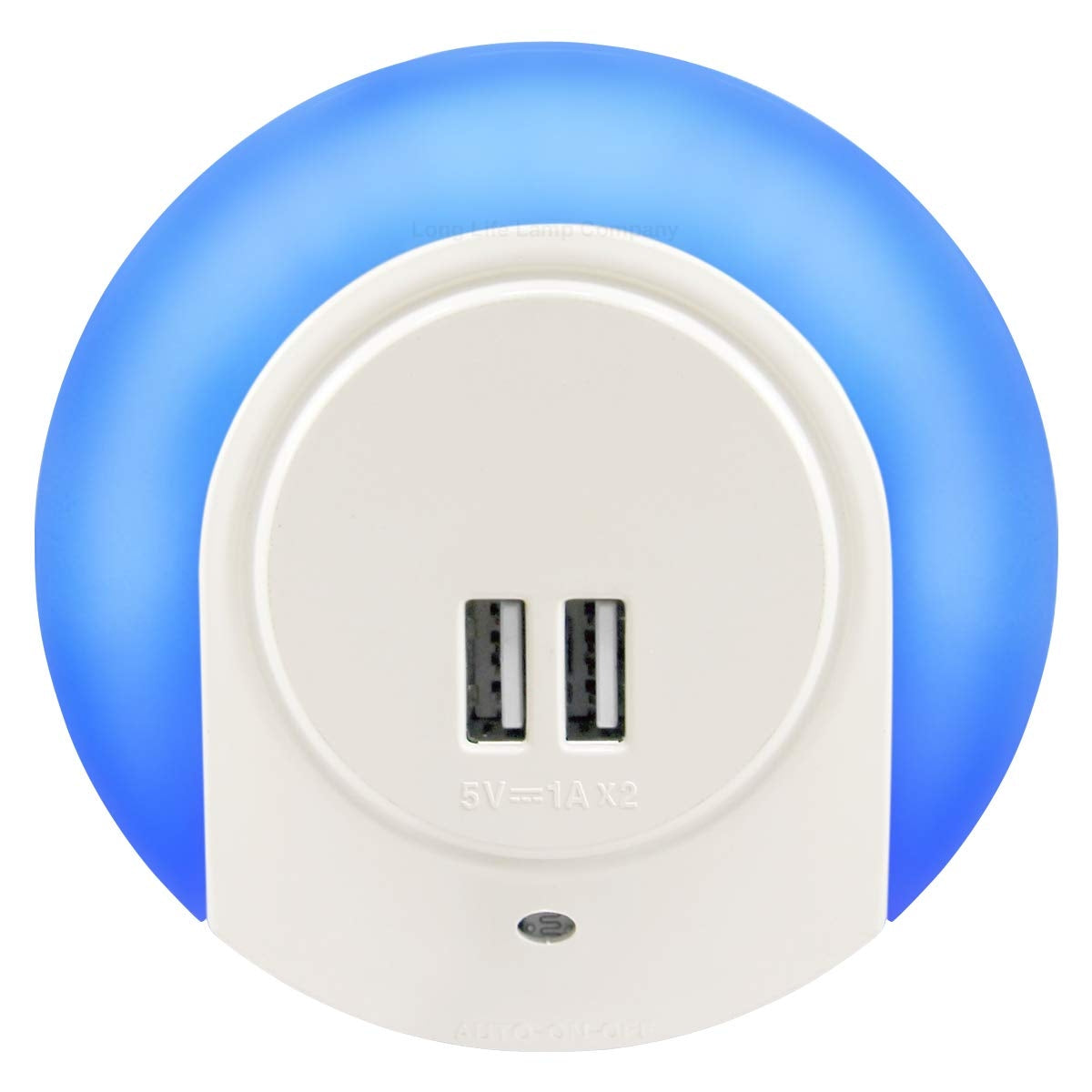 1w Blue LED Night Light 2 USB Ports Automatic Sensor Dusk To Dawn A78B