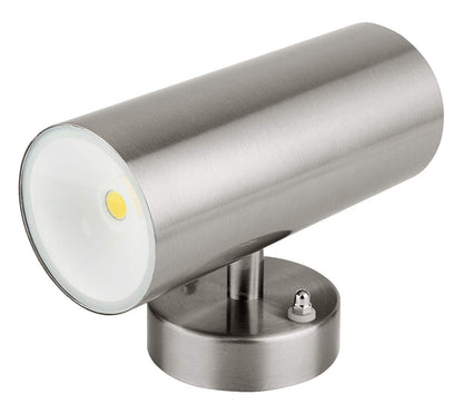 8w Modern Outdoor LED Stainless Steel Double Wall Light Cool White - Free delivery on all orders
