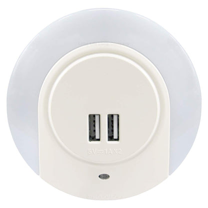 1w Warm White LED Night Light 2 USB Ports Automatic Sensor Dusk To Dawn A78B - Free delivery on all orders