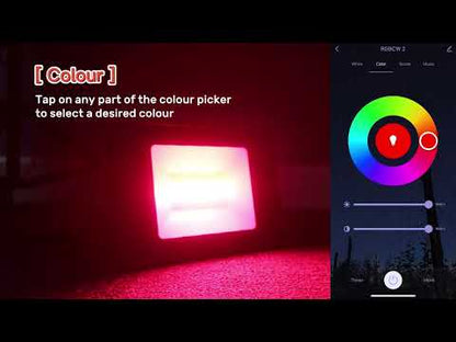 55W LED RGB Flood Lights WiFi Smart Colour Changing IP65 Outdoor Waterproof App Controlled FL05 - Energy Light Bulbs - Free delivery on all orders