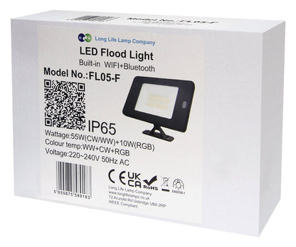 55W LED RGB Flood Lights WiFi Smart Colour Changing IP65 Outdoor Waterproof App Controlled FL05 - Energy Light Bulbs - Free delivery on all orders