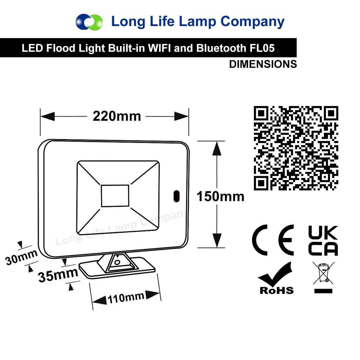 55W LED RGB Flood Lights WiFi Smart Colour Changing IP65 Outdoor Waterproof App Controlled FL05 - Energy Light Bulbs - Free delivery on all orders
