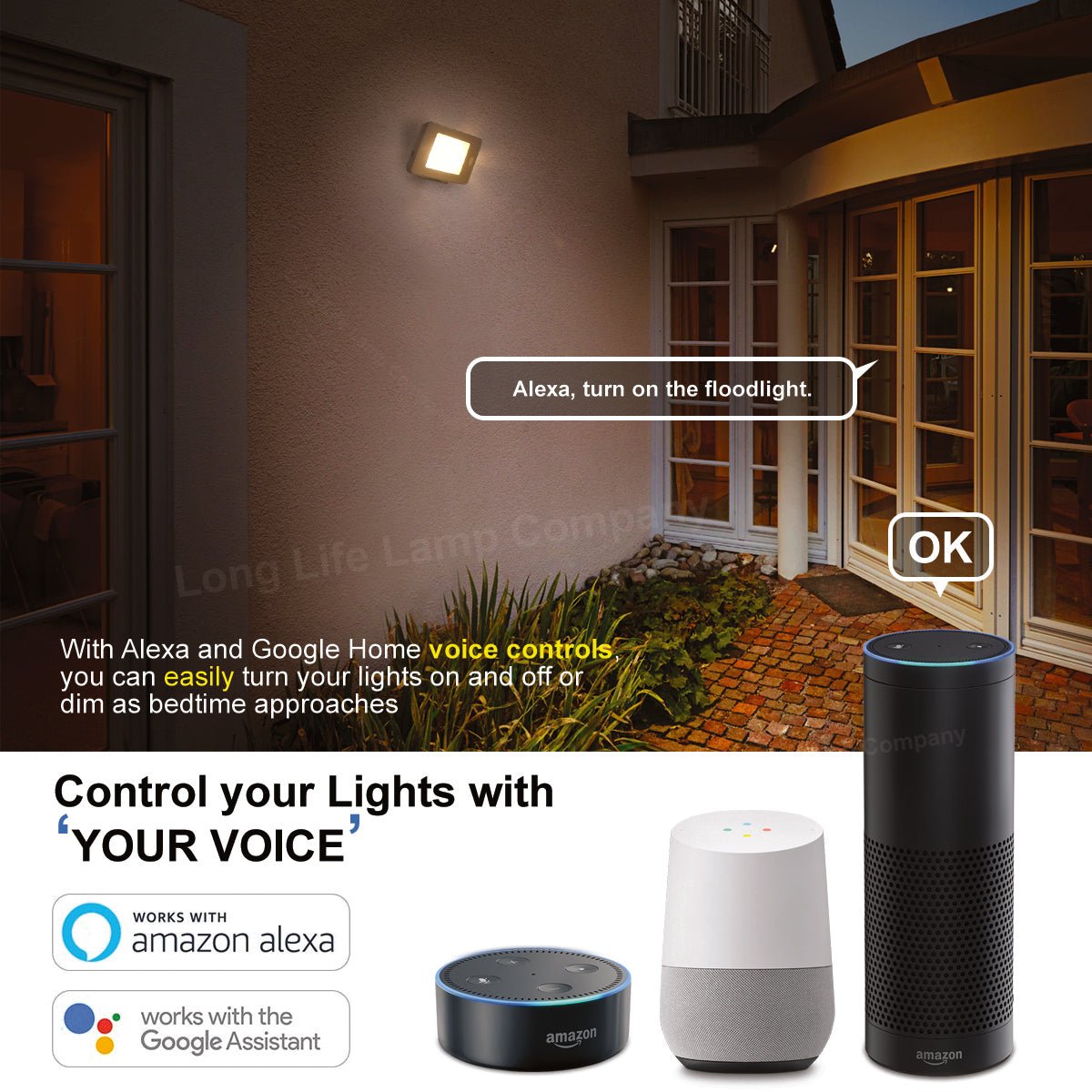 55W LED RGB Flood Lights WiFi Smart Colour Changing IP65 Outdoor Waterproof App Controlled FL05 - Energy Light Bulbs - Free delivery on all orders