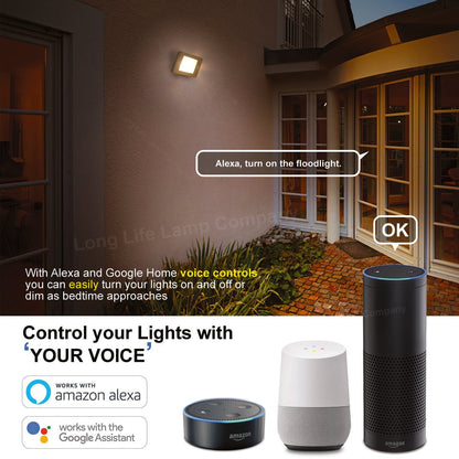 55W LED RGB Flood Lights WiFi Smart Colour Changing IP65 Outdoor Waterproof App Controlled FL05 - Energy Light Bulbs - Free delivery on all orders