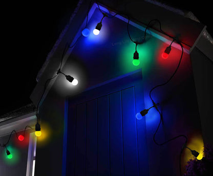 10 Bulb 10M Outdoor LED Festoon String Lights Coloured Bulbs IP64 240v Heavy Duty Highest Quality - Free delivery on all orders
