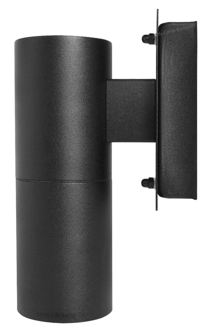 Single Outdoor Wall Light Black Stainless Steel IP65