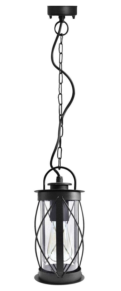 Hanging Lantern Light Black with Chain ZLC013