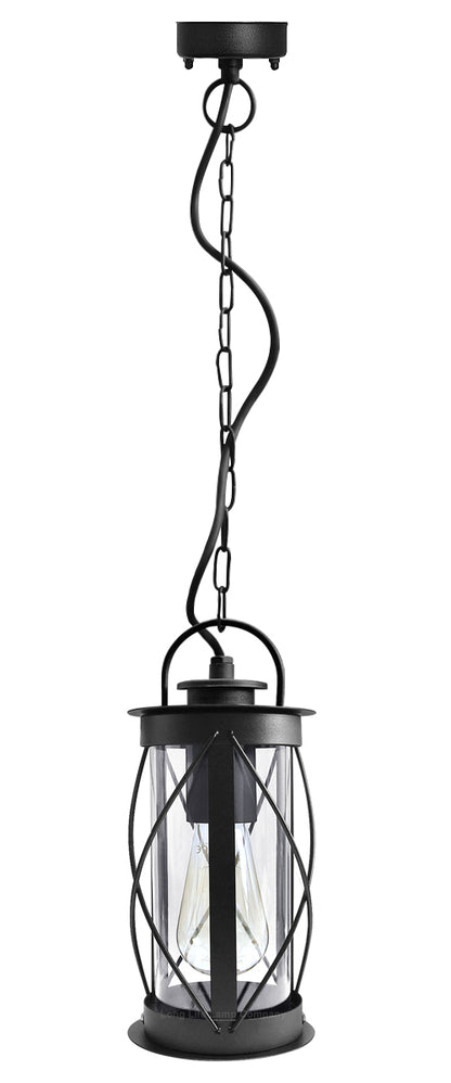 Hanging Lantern Light Black with Chain ZLC013