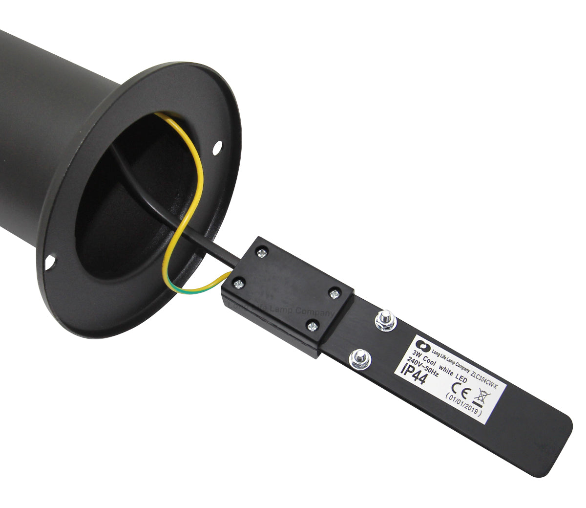 3w Modern Outdoor LED Cool White Bollard Light Stainless Steel Black Finish - Free delivery on all orders
