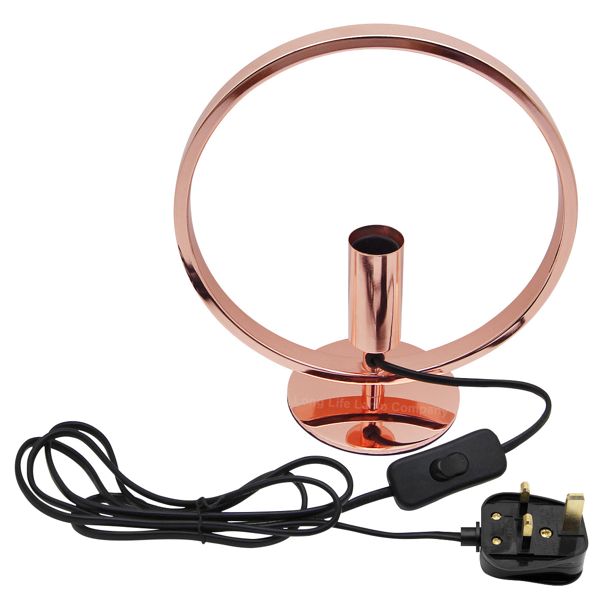 Modern Retro Polished Copper Table Lamp Ring Hoop Desk Lamp and Bedside Light