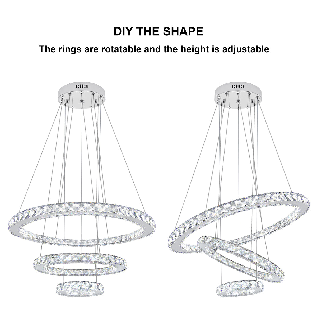 Modern Round Chandelier LED Ring Pendant Ceiling Light Cool White M0172
