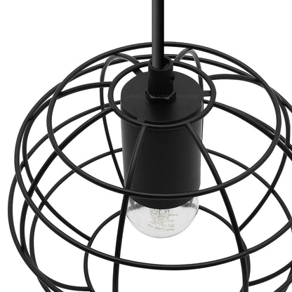 Wire Cage Globe Black Metal Pendant Light - Free delivery on all orders