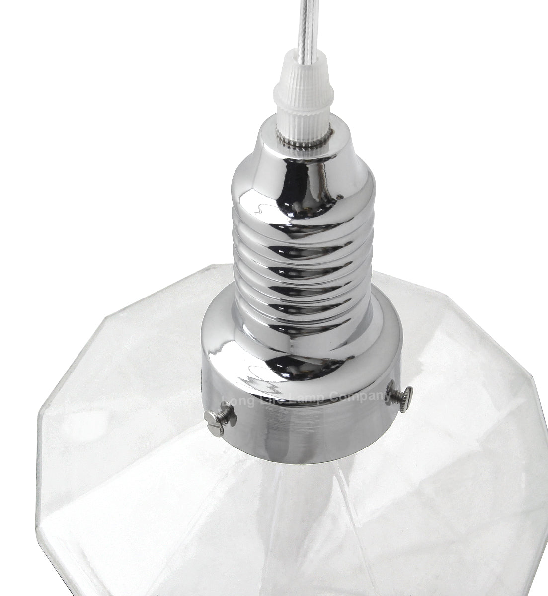Retro Glass Diamond Shape Chrome Ceiling Pendant Light - Free delivery on all orders