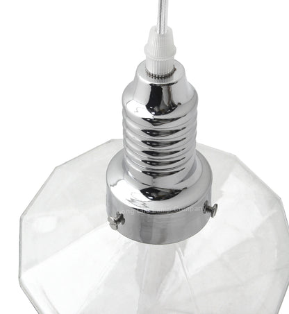 Retro Glass Diamond Shape Chrome Ceiling Pendant Light - Free delivery on all orders