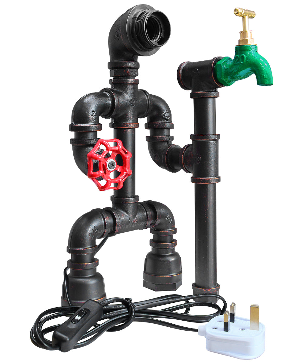 Vintage Industrial Water Pipe Table Lamp M0189P with 4W ST58