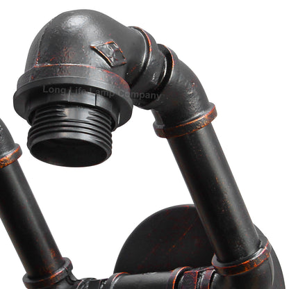 Twin Vintage Industrial Pipe Wall Light M0191P - Free delivery on all orders