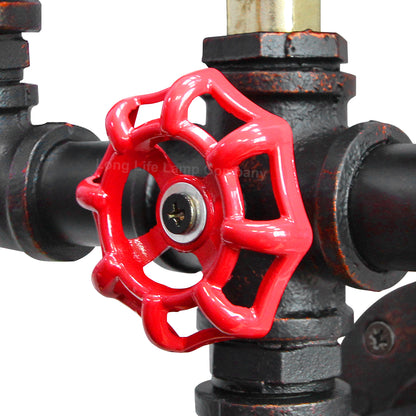 Twin Vintage Industrial Pipe Wall Light with Gauge Valve Tap M0190P - Free delivery on all orders