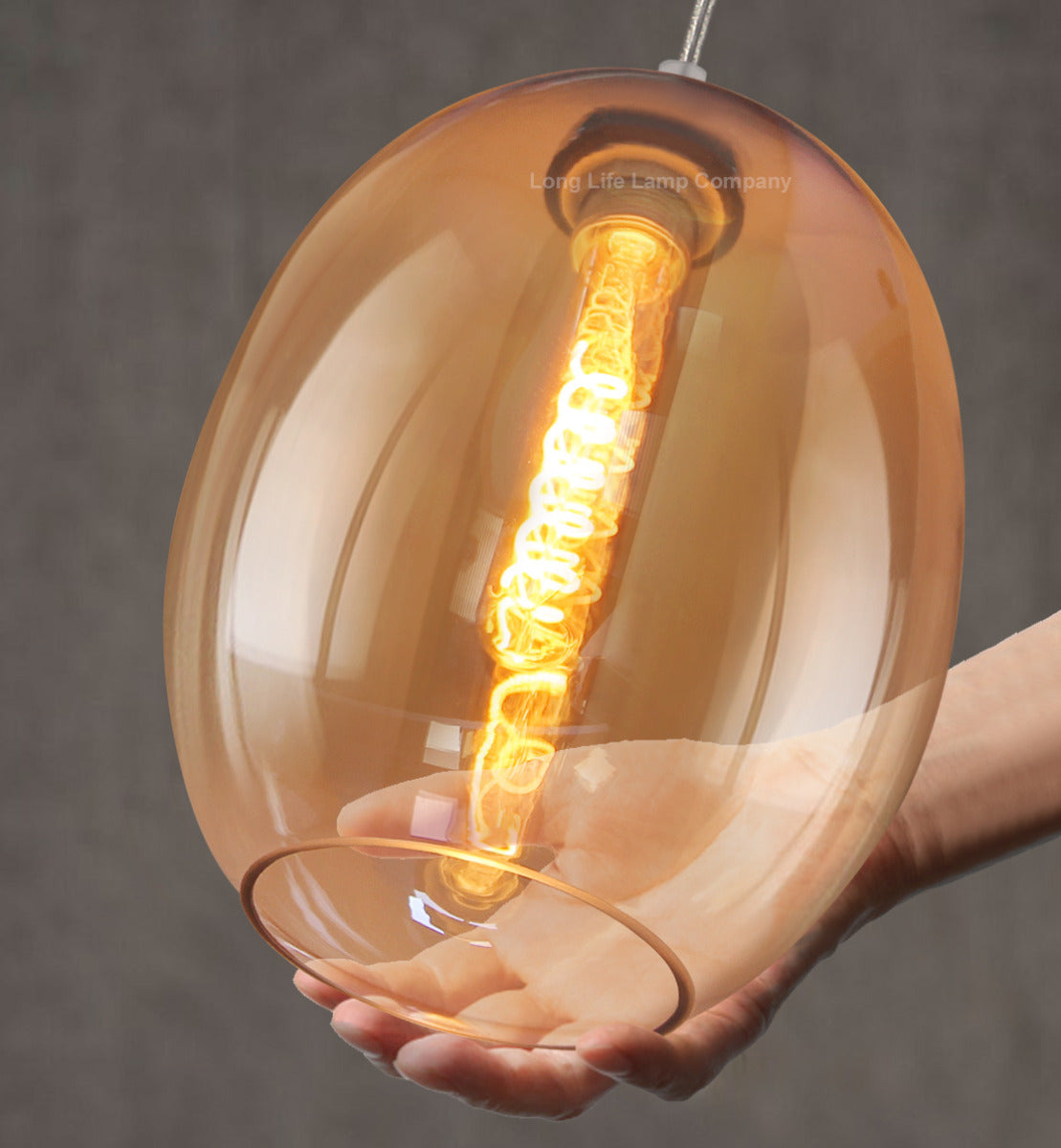 Modern Vintage Oval Glass Ceiling Pendant Light M0196 - Free delivery on all orders