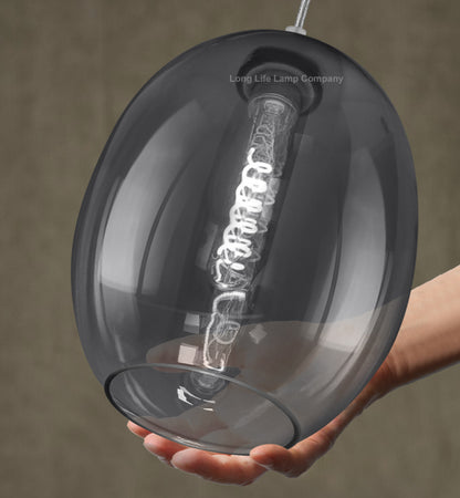 Modern Vintage Oval Glass Ceiling Pendant Light - Free delivery on all orders