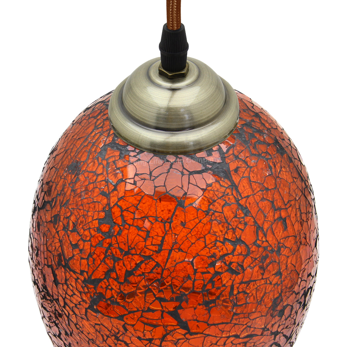 Vintage Ceiling Crackle Amber Mosaic Glass Pendant Light M0209