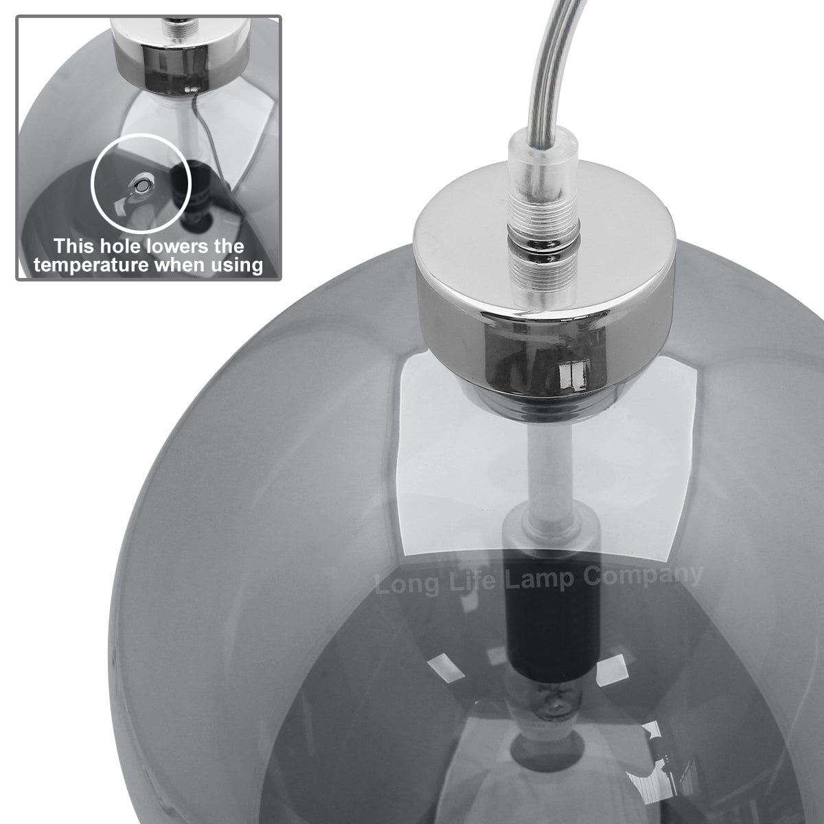 Modern Vintage Ceiling Smoked Grey Globe Pendant Light - Free delivery on all orders