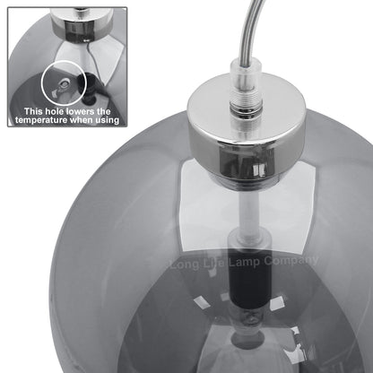 Modern Vintage Ceiling Smoked Grey Globe Pendant Light - Free delivery on all orders