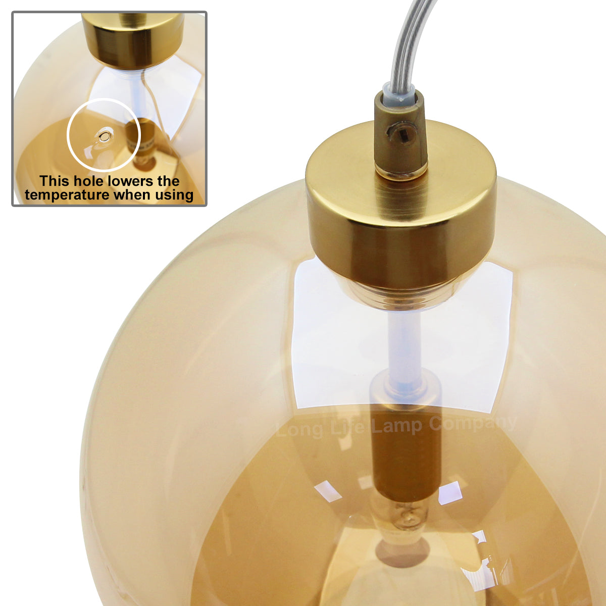 Modern Vintage Ceiling Smoked Gold Globe Pendant Light - Free delivery on all orders