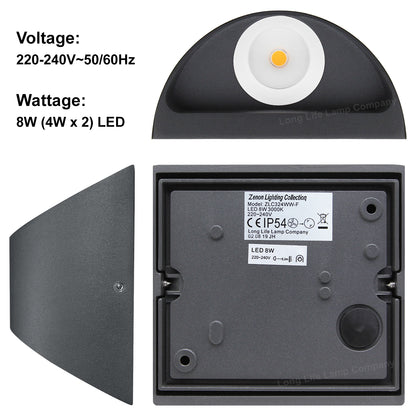 Modern LED Outdoor Wall Light Black Warm White