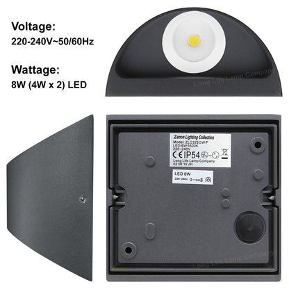 Modern LED Outdoor Wall Light Black Cool White