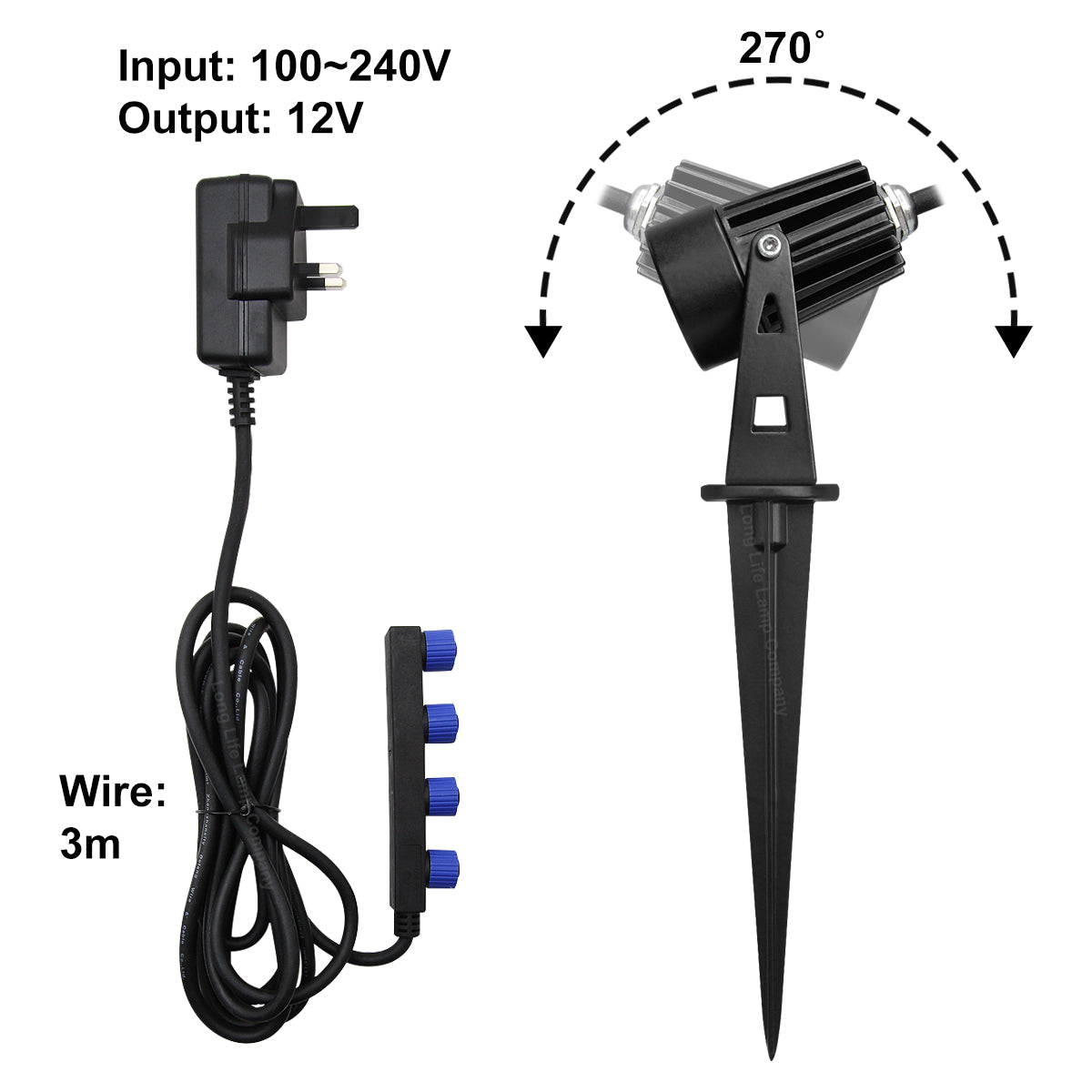 4 Pack Outdoor Garden LED Spike Lights Warm White 12v Low Voltage ZLCSK1WW - Free delivery on all orders