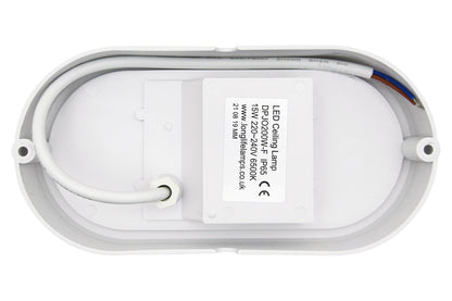 15w Oval LED Bulkhead Light 6500K Cool White - Free delivery on all orders