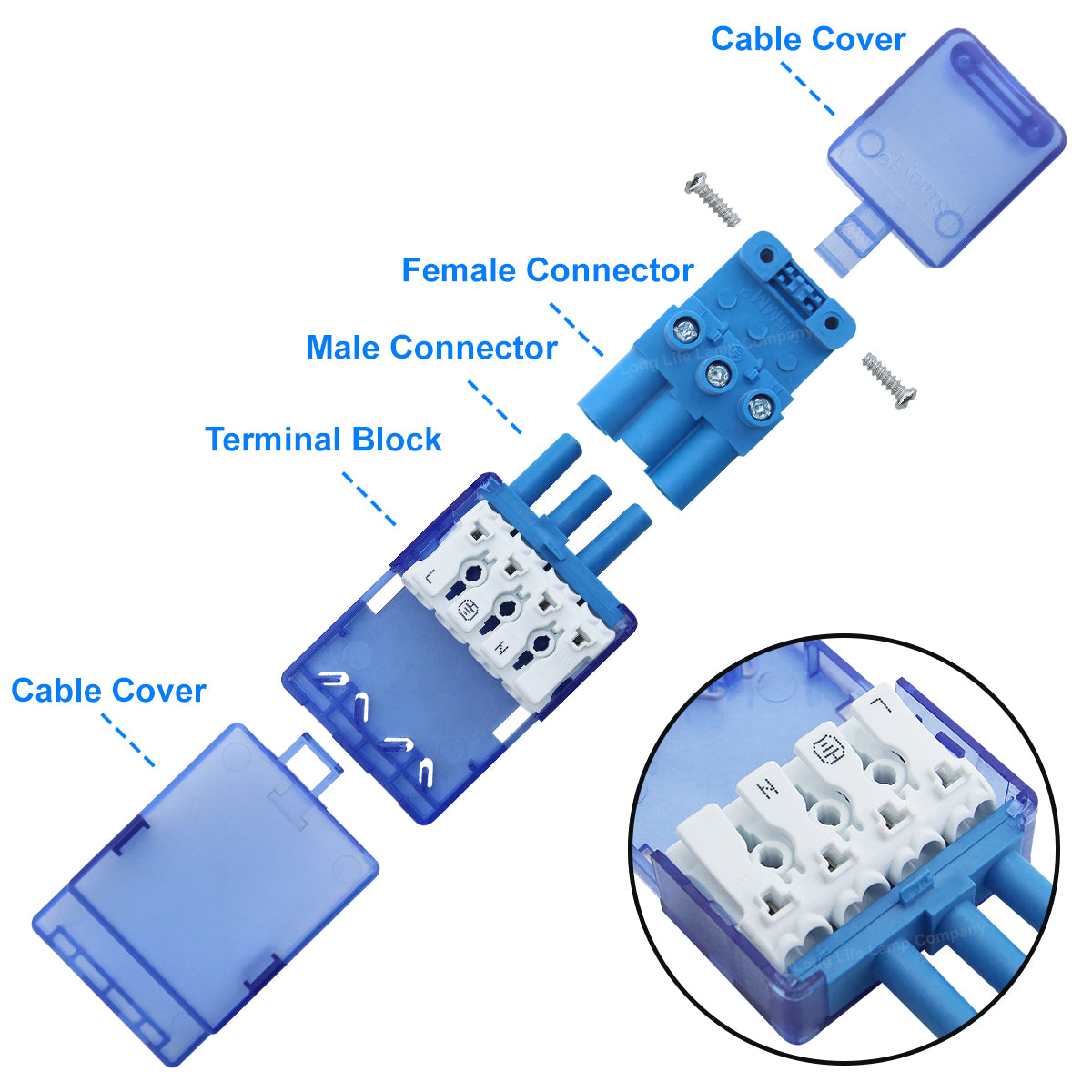 Push in Electrical Cable Wire Connector PA12-4-3