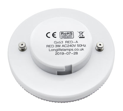 3W RED GX53 LED Light Bulb Replacement for CFL Round