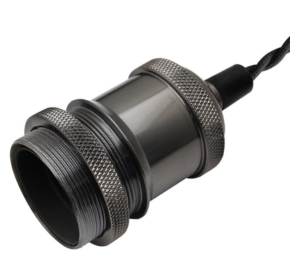 Industrial Vintage Ceiling Pendant Lamp Holder Black Nickel E27 Fitting M0219