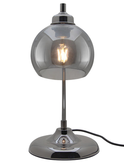 Modern Smoked Glass Globe Table Lamp - Free delivery on all orders