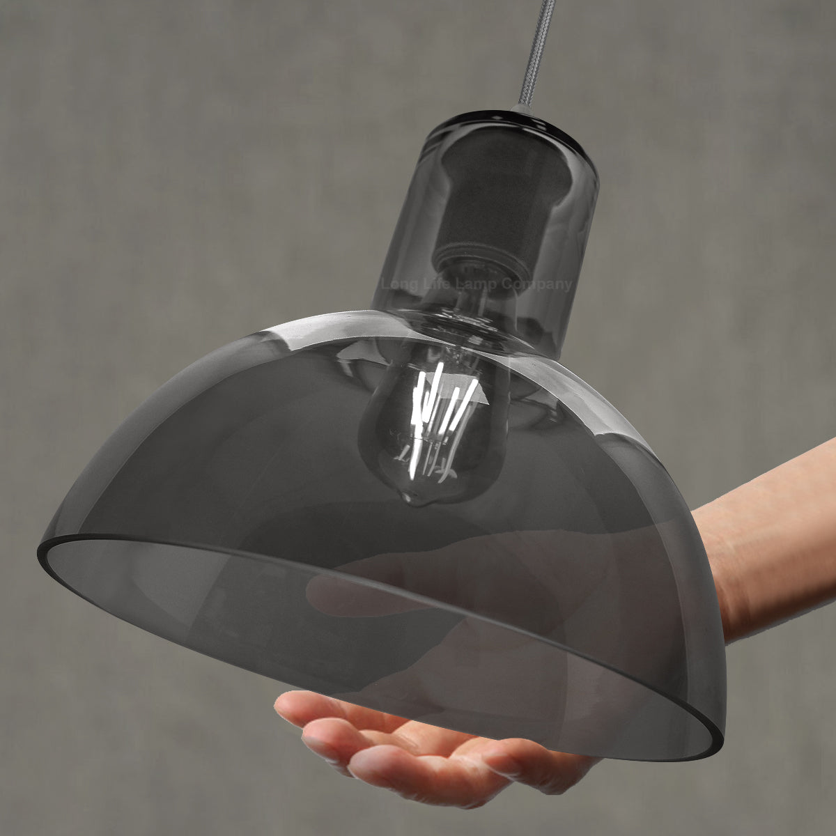 Modern Vintage Ceiling Smoked Grey Glass Pendant Lamp - Free delivery on all orders