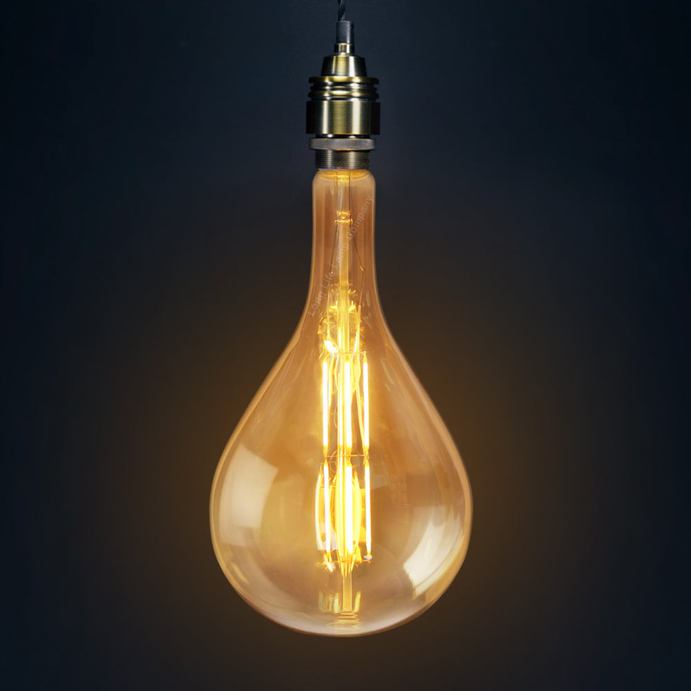 8W Pear Shape Antique Vintage LED E27 Large Smoked Glass