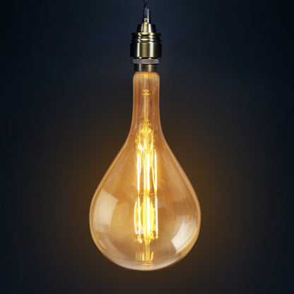 8W Pear Shape Antique Vintage LED E27 Large Smoked Glass