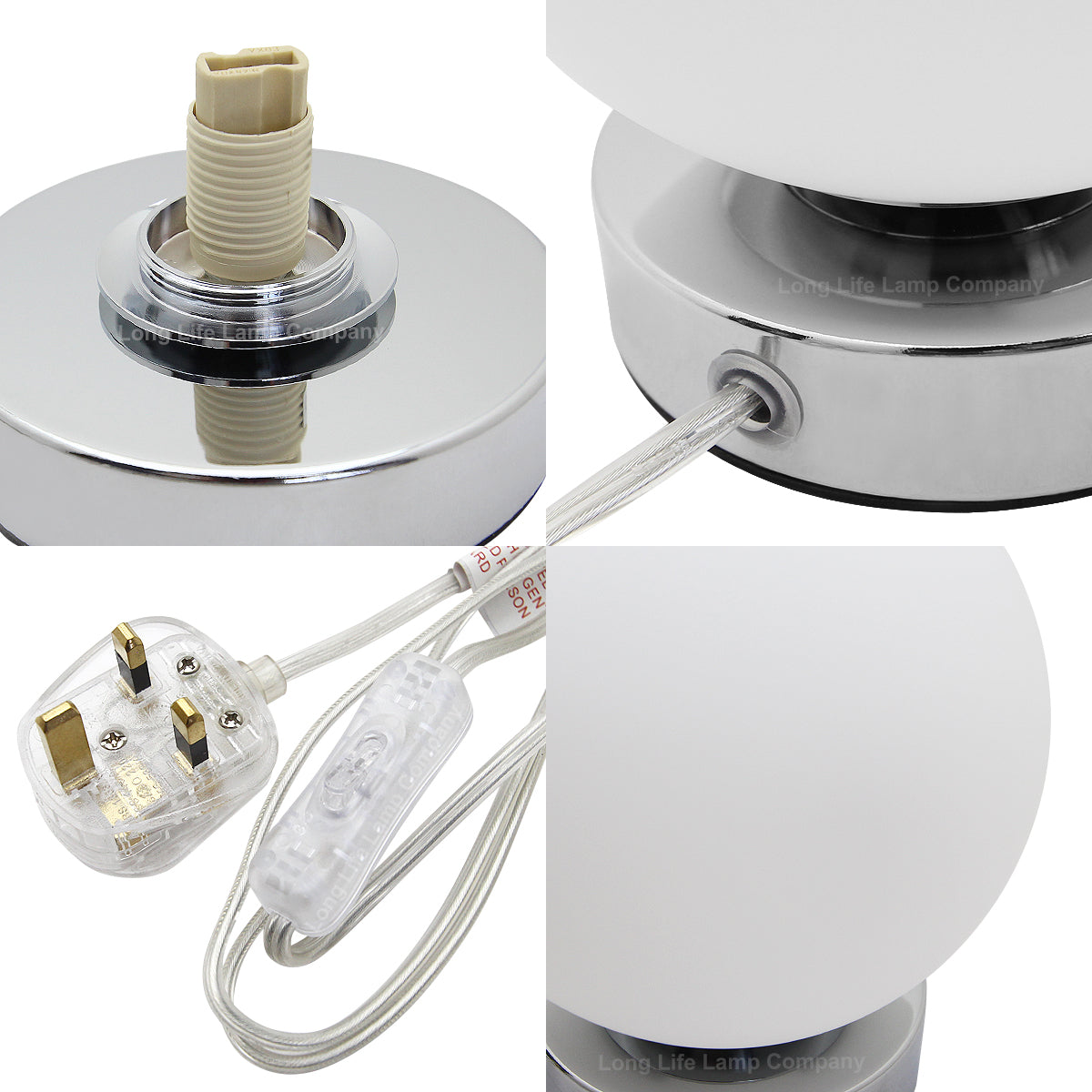 LED Globe Desk Lamp Chrome Base Warm White G9