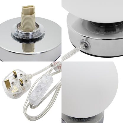 LED Globe Desk Lamp Chrome Base Warm White G9