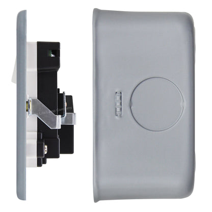 13A Metal Clad 2 Gang Socket with Dual USB Charger