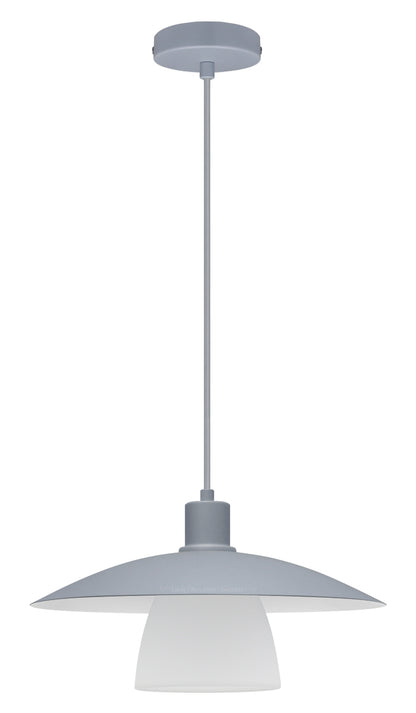 Modern Ceiling Pendant Light Grey Frosted Glass