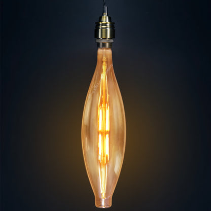 8w Tubular Antique Vintage LED E27 Smoked Glass