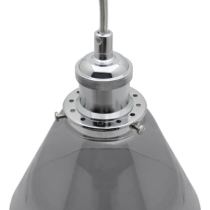 Vintage Industrial 3 Light Ceiling Pendant Lamp Mini Glass Sconce Smoked Grey Shades